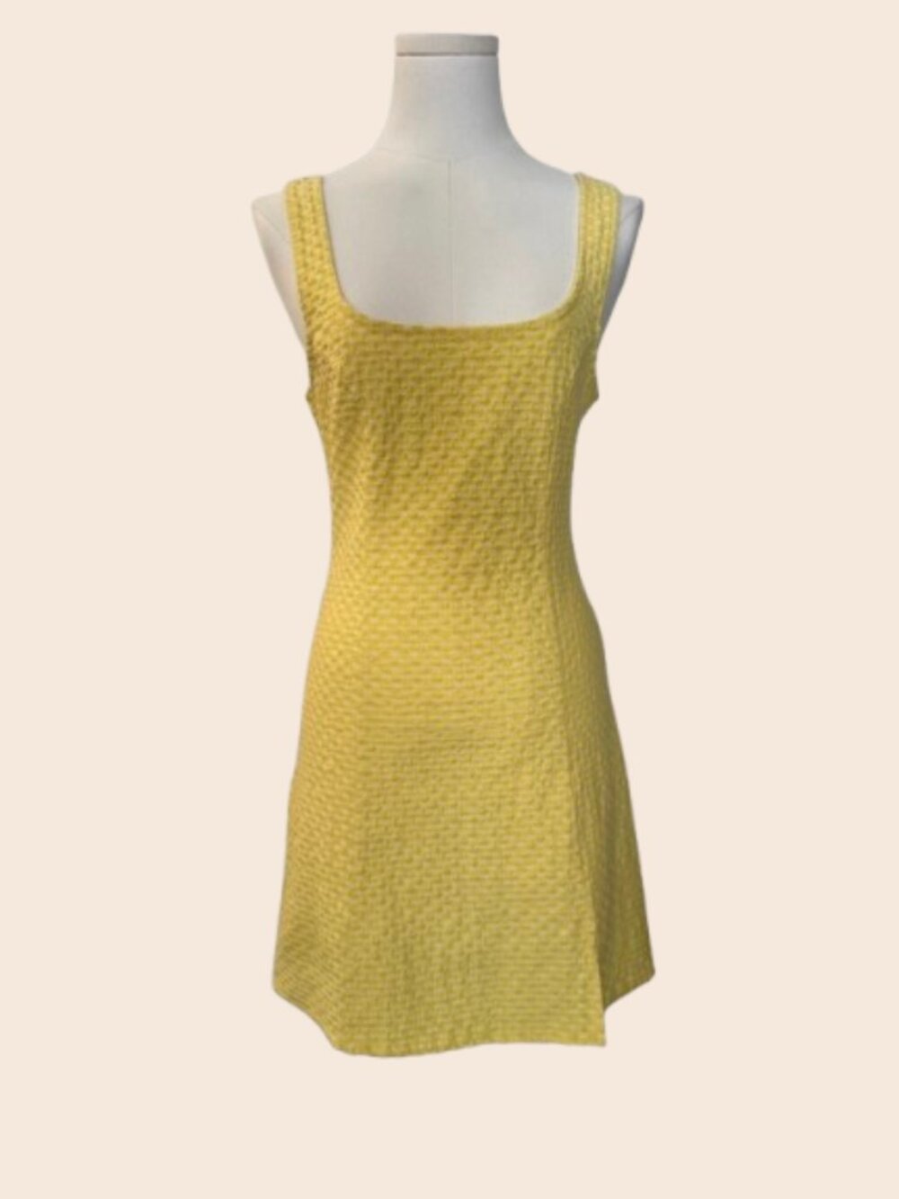 Urban Outfitters Yellow Fitted Mini Dress Size Medium